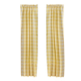 Buffalo Yellow Check Panel Curtains-Lange General Store