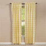 Buffalo Yellow Check Panel Curtains-Lange General Store