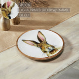 Bunny Hop Enamel Wooden Plate White w/ Bunny-Lange General Store