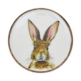 Bunny Hop Enamel Wooden Plate White w/ Bunny-Lange General Store