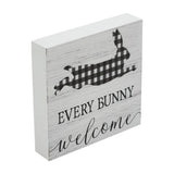 Bunny Hop Every Bunny Welcome Buffalo Check Block Sign-Lange General Store