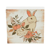 Bunny Hop Floral Bunny Block Sign-Lange General Store