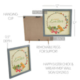 Bunny Hop Happy Easter Chick & Wreath Wall Sign-Lange General Store