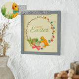 Bunny Hop Happy Easter Chick & Wreath Wall Sign-Lange General Store