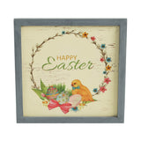 Bunny Hop Happy Easter Chick & Wreath Wall Sign-Lange General Store