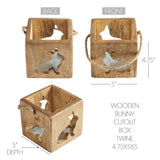 Bunny Hop Wooden Bunny Cutout Box w/ Twine-Lange General Store