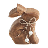 Bunny Hop Wooden Bunny w/ Pearl Beads 4.25x5.5-Lange General Store