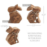 Bunny Hop Wooden Bunny w/ Pearl Beads 4.25x5.5-Lange General Store