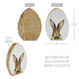 Bunny Hop Wooden Decor Egg Shape White w/ Bunny-Lange General Store