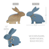 Bunny Hop Wooden Enamel Bunny w/ Natural Beads 9x9.5