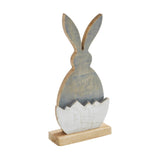 Bunny Hop Wooden Half Egg w/ Grey Bunny Silhouette 10.5"-Lange General Store