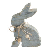 Bunny Hop Wooden Sitting Bunny Grey w/ Natural Beads 6x4-Lange General Store