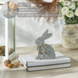 Bunny Hop Wooden Sitting Bunny Grey w/ Natural Beads 8x5-Lange General Store