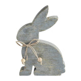 Bunny Hop Wooden Sitting Bunny Grey w/ Natural Beads 8x5-Lange General Store