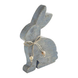 Bunny Hop Wooden Sitting Bunny Grey w/ Natural Beads 8x5-Lange General Store