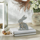 Bunny Hop Wooden Sitting Bunny Grey w/ Natural Beads 8x5-Lange General Store