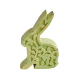 Bunny Hop Wooden Sitting Bunny In Green 6.75x5-Lange General Store