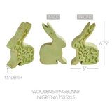 Bunny Hop Wooden Sitting Bunny In Green 6.75x5