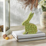 Bunny Hop Wooden Sitting Bunny In Green 8.75x6.5