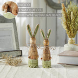 Bunny Hop Wooden Skinny Bunnies In Green Enamel Set of 2-Lange General Store