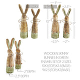 Bunny Hop Wooden Skinny Bunnies In Green Enamel Set of 2-Lange General Store