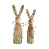 Bunny Hop Wooden Skinny Bunnies In Green Enamel Set of 2-Lange General Store