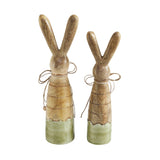 Bunny Hop Wooden Skinny Bunnies In Green Enamel Set of 2-Lange General Store