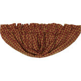 Burgundy Check Balloon Valance-Lange General Store