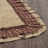 Burgundy Check Burlap Natural Bath Mat-Lange General Store