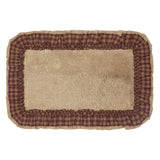 Burgundy Check Burlap Natural Bath Mat-Lange General Store