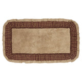 Burgundy Check Burlap Natural Bath Mat-Lange General Store