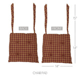 Burgundy Check Chair Pad-Lange General Store