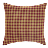 Burgundy Check Fabric Pillow-Lange General Store