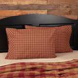 Burgundy Check Pillow Cases - Lange General Store