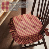 Burgundy Check Ruffled Chair Pad-Lange General Store