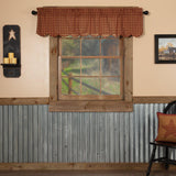 Burgundy Check Valance-Lange General Store