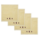 Burgundy Prim Stars Creme Towels & Washcloths-Lange General Store