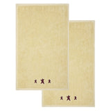 Burgundy Prim Stars Creme Towels & Washcloths-Lange General Store