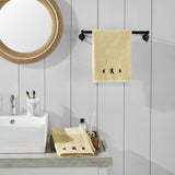 Burgundy Prim Stars Creme Towels & Washcloths-Lange General Store