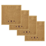 Burgundy Prim Stars Tan Towels & Washcloths-Lange General Store