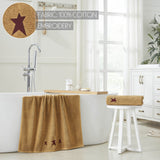 Burgundy Prim Stars Tan Towels & Washcloths-Lange General Store