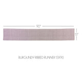 Burgundy Ribbed Table Runners-Lange General Store