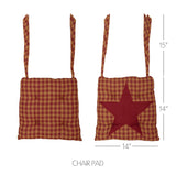 Burgundy Star Chair Pad-Lange General Store