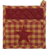 Pot Holder - Burgundy Star-Lange General Store