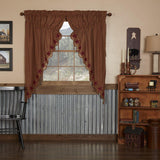 Burgundy Star Prairie Curtains-Lange General Store