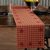 Burgundy Star Table Runners-Lange General Store