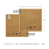 Burgundy Stars Towels & Washcloths-Lange General Store