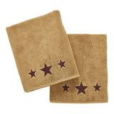 Burgundy Stars Towels & Washcloths-Lange General Store