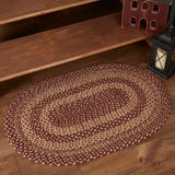 Burgundy Tan Collection Jute Rugs - Oval - Lange General Store