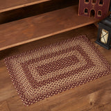 Burgundy Tan Collection Jute Rugs - Rectangle - Lange General Store